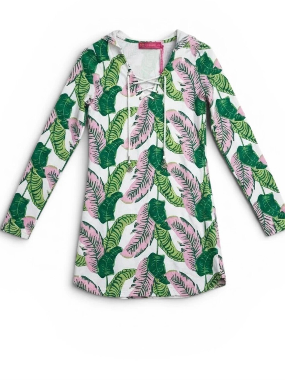 Macbeth Collection by Margaret Josephs Tropical Hooded Cover-Up Dress Large - Picture 3 of 9